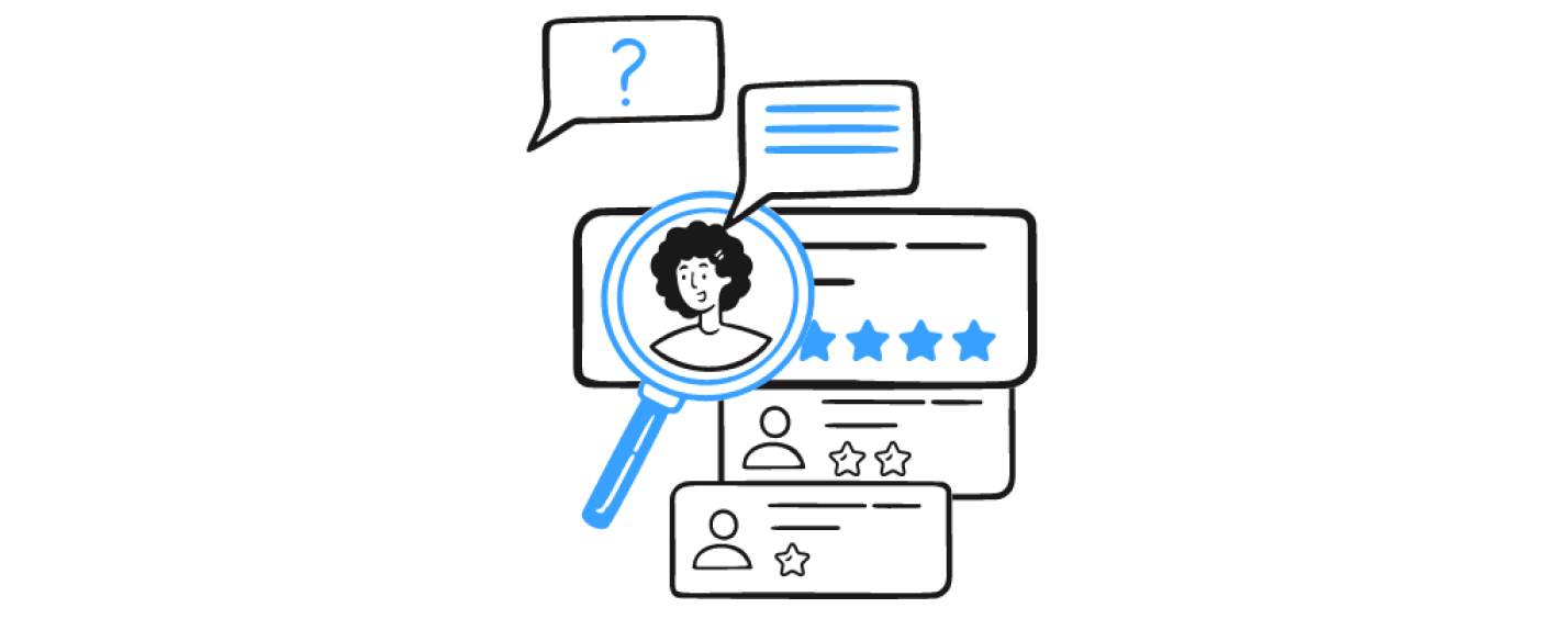 Illustration of gathering user feedback once a digital product is launched.