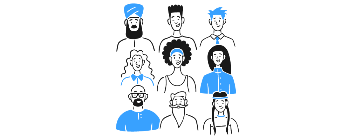 An illustration of different types of users.