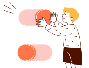 Illustration of a person pushing a button.