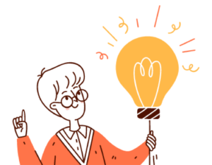 Illustration of a person holding a lightbulb