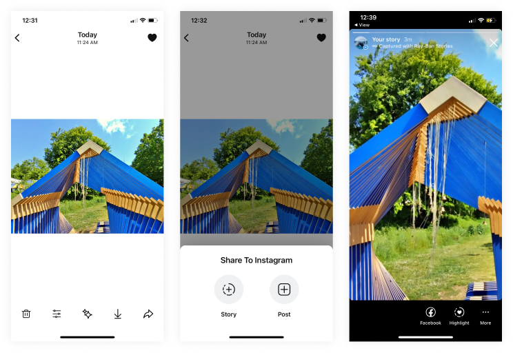Ray-Ban Smart Glasses share UI