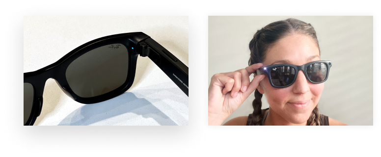 Ray-Ban Smart Glasses using the side control