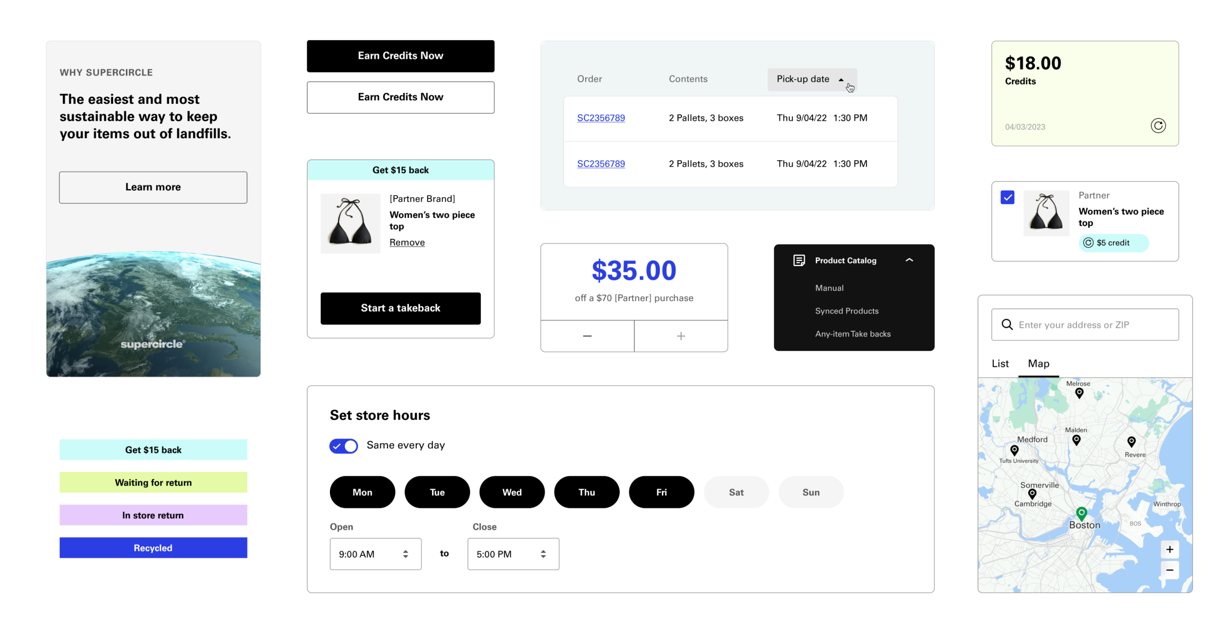 A simple, intuitive design system allows brands to customize colors, fonts and UI components.